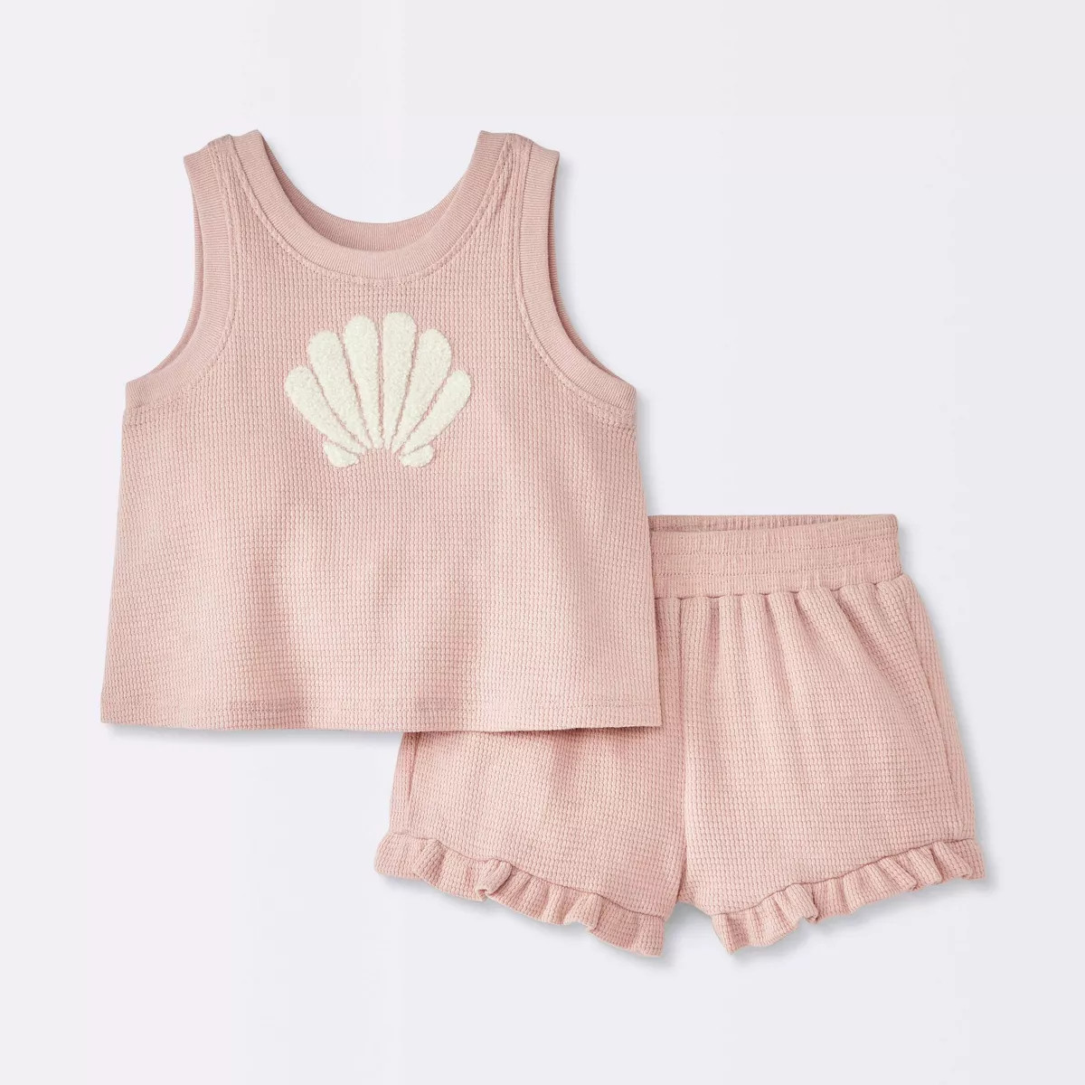 Baby Girls' Chenille Shell Tank Top & Shorts Set - Cloud Island™ Pink 18M | Target