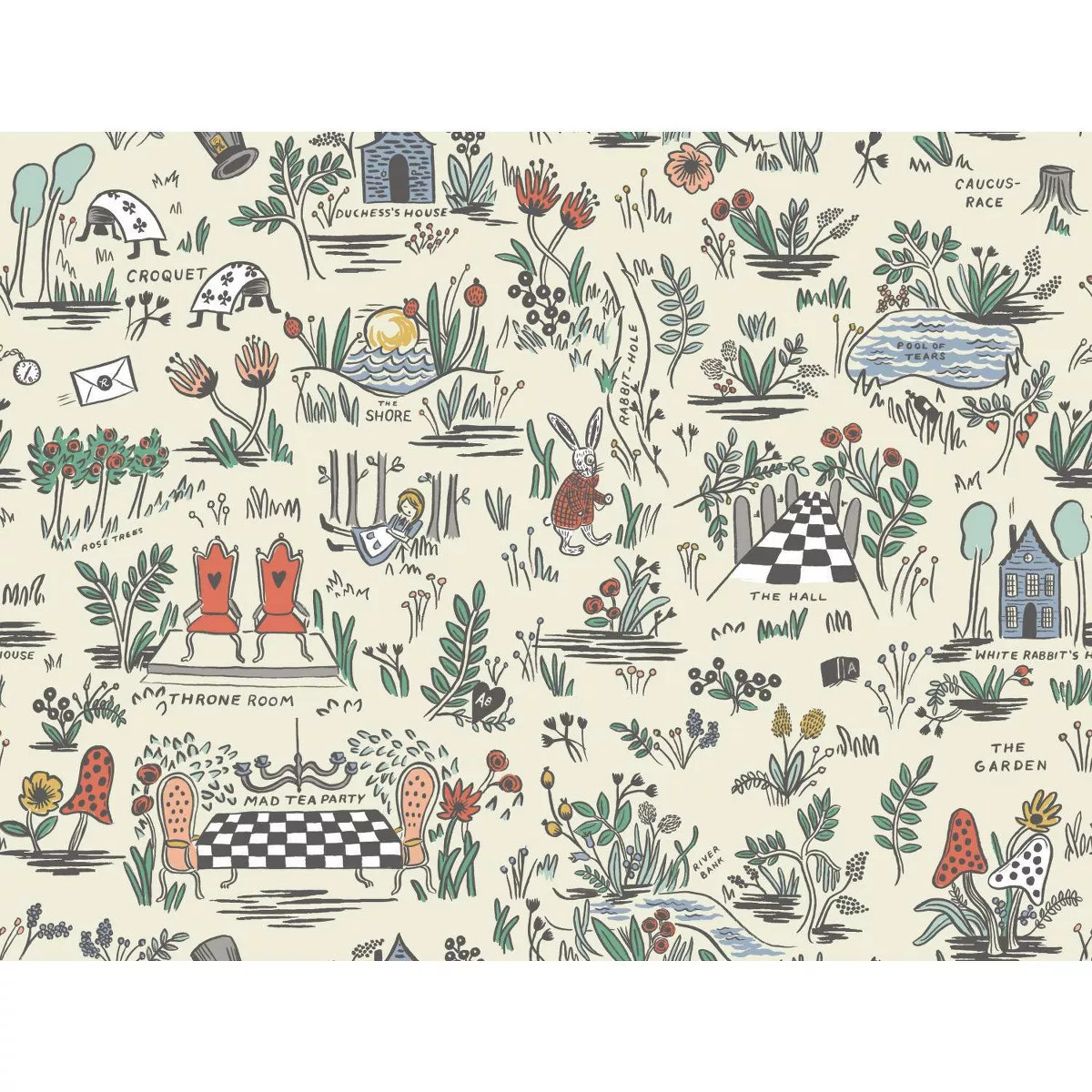 Rifle Paper Co. Wonderland Peel and Stick Wallpaper Pastel | Target