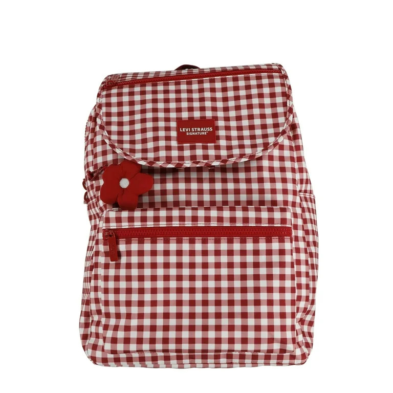 Levi Strauss Signature 17"  Women's Adult Gingham Top Loader Backpack, Chili Pepper | Walmart (US)