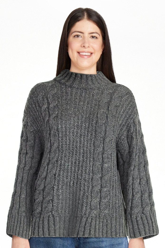 Scoop Women’s Oversized Cable Knit Sweater, Midweight, Size XS-XXL | Walmart (US)