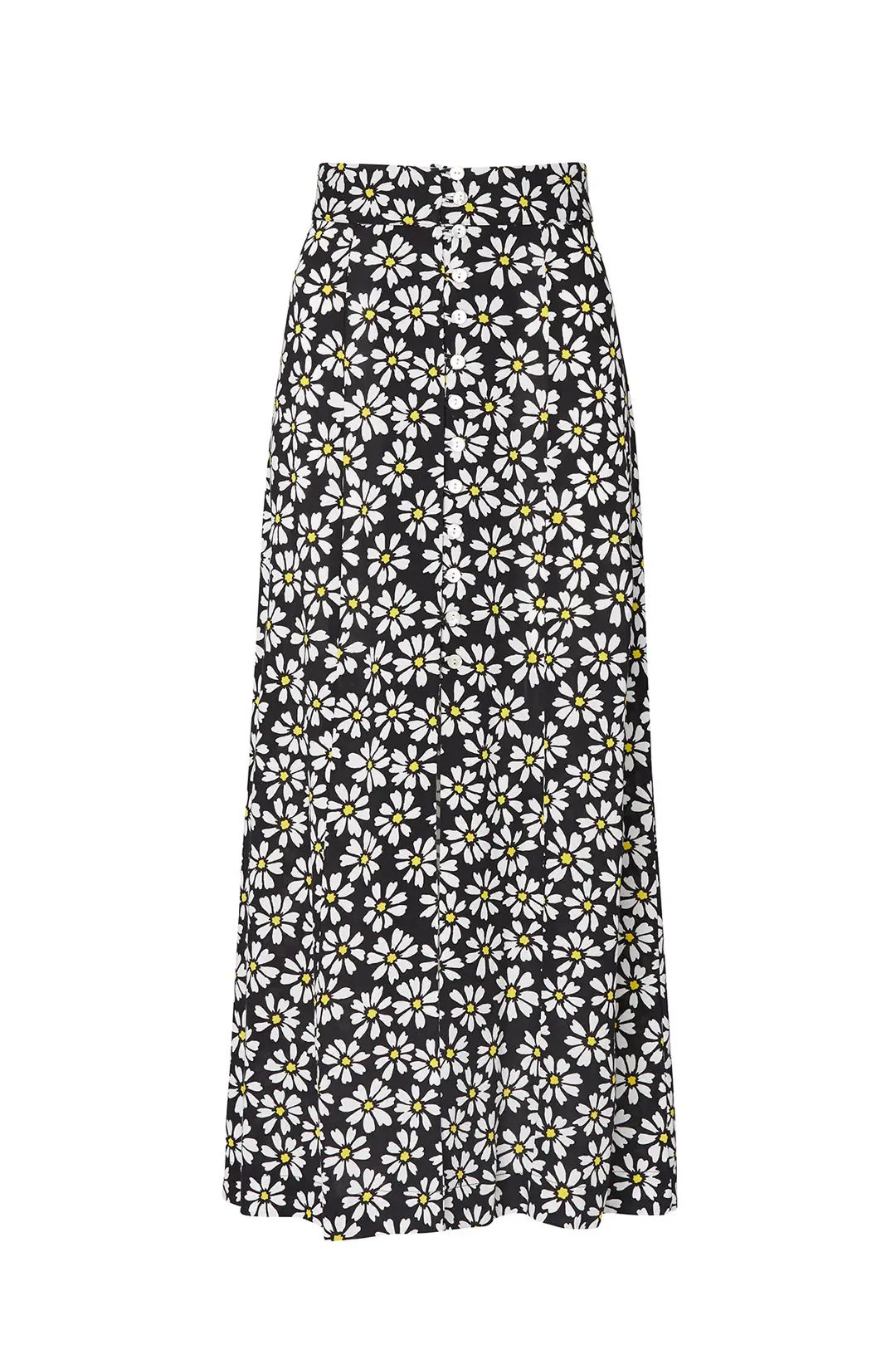 Floral Front Slit Midi Skirt | Rent The Runway