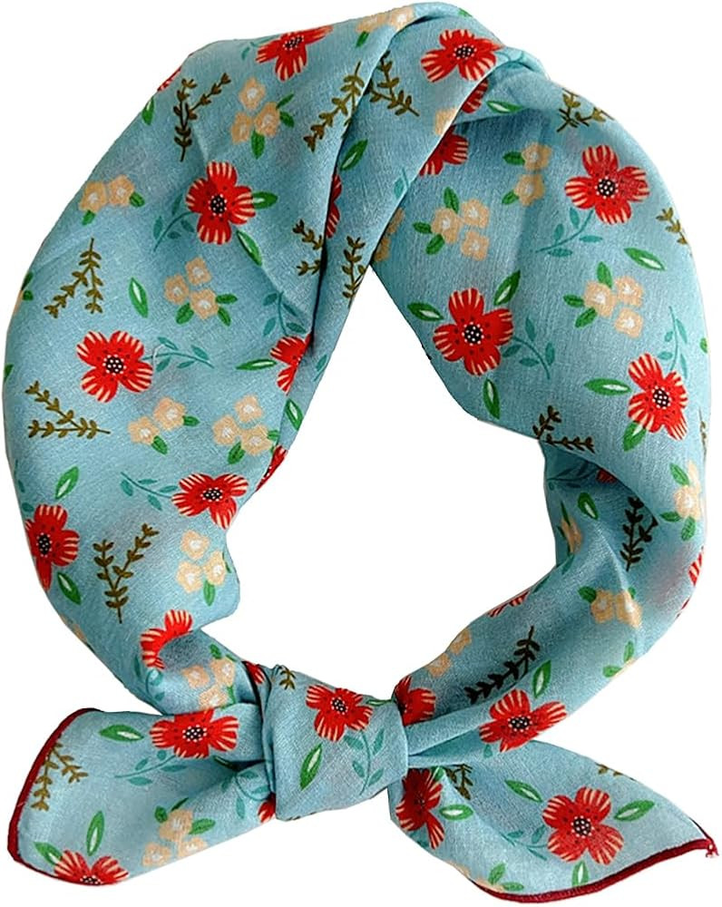 Cotton-Blend Bandana, Head Scarf, Headband, Head wrap, Hair Neck Scarf for Women 22 x 22 inch | Amazon (US)