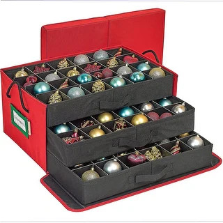 HOLDN’ STORAGE Christmas Ornament Storage Container Box with Dividers - Stores up to 72 - 3" Or... | Bed Bath & Beyond