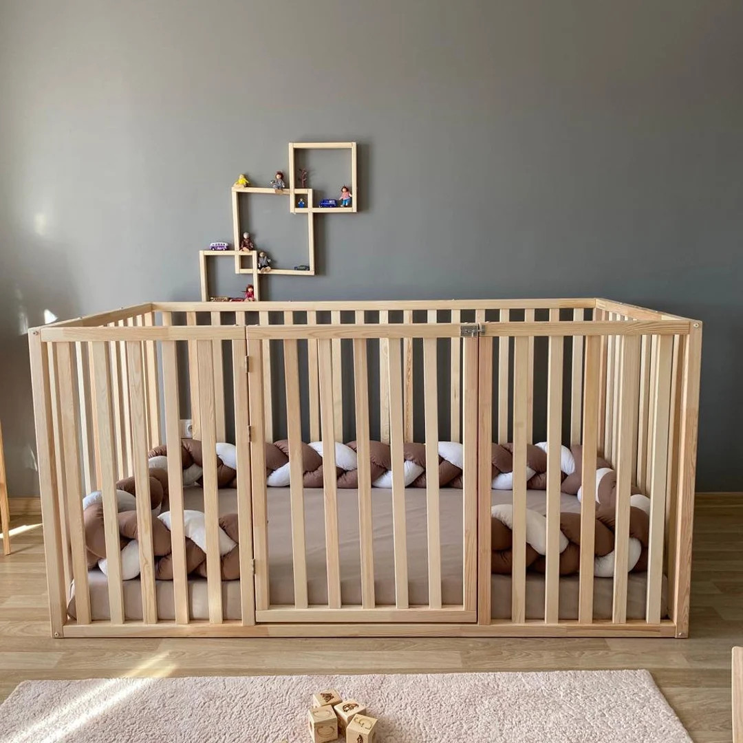 Madison Playpen Montessori Floor Bed With High Rails - Etsy | Etsy (US)
