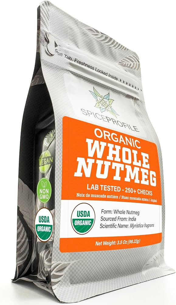 Spice Profile Organic Whole Nutmeg | 3.5 oz | Lab Tested | Amazon (US)