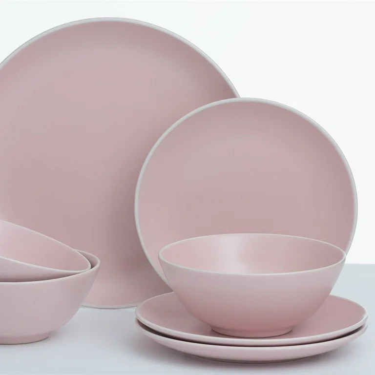 Mason Cash Classic Collection Stoneware Dinnerware Set, Pink, 12 Piece | Walmart (US)