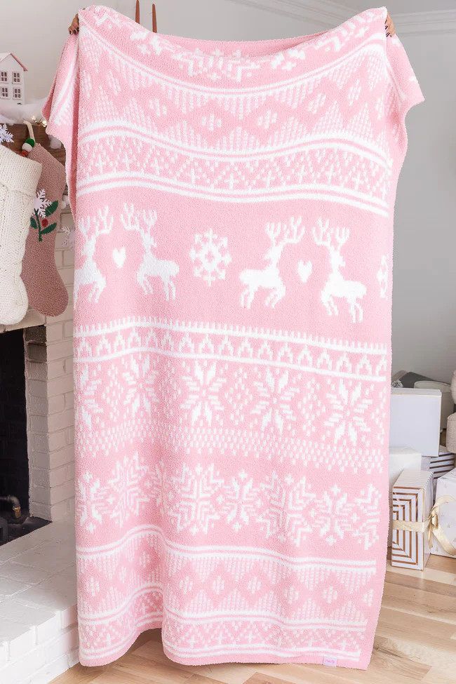 Make Me Believe Pink Fair Isle Blanket DOORBUSTER | Pink Lily