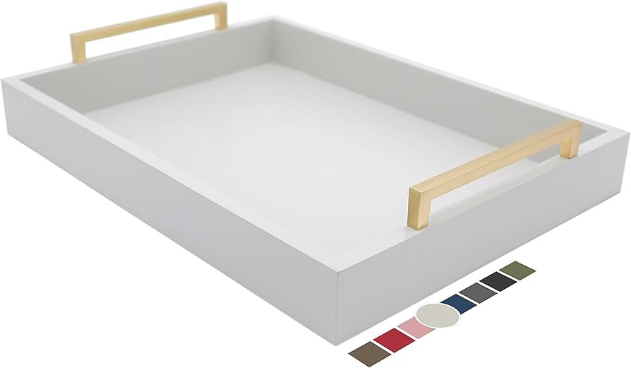 Decorative Coffee Table Tray - Ottoman Tray - Breakfast, Drinks, Liquor Serving Platter - from Fa... | Amazon (US)