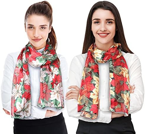 CBC Crown Christmas Scarf - Christmas Theme Candycane, Poinsettia Scarf Accessories, 13" x 60" In... | Amazon (US)