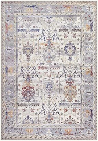 Adiva Rugs Machine Washable Area Rug for Living Room, Bedroom, Bathroom, Kitchen, Printed Persian Vi | Amazon (US)