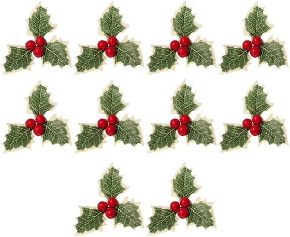 ARTIBETTER 10pcs Artificial Holly Berry Flower with Leaves Christmas Holly Leaf for Wreath Flower... | Amazon (US)