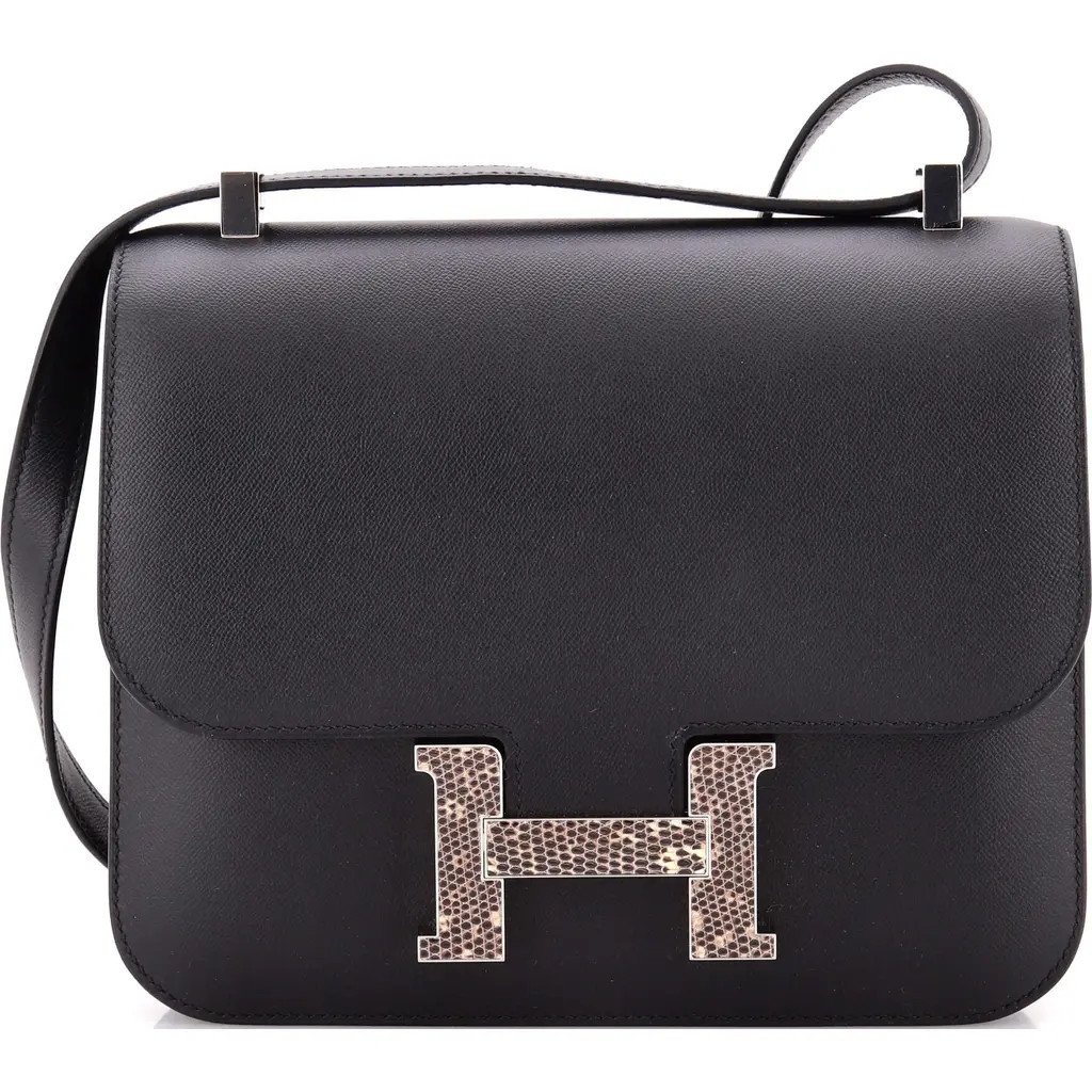 Pre-Owned Hermes Constance Marquette Bag Madame with Lizard 24 in Noir at Nordstrom, Size X-Small | Nordstrom