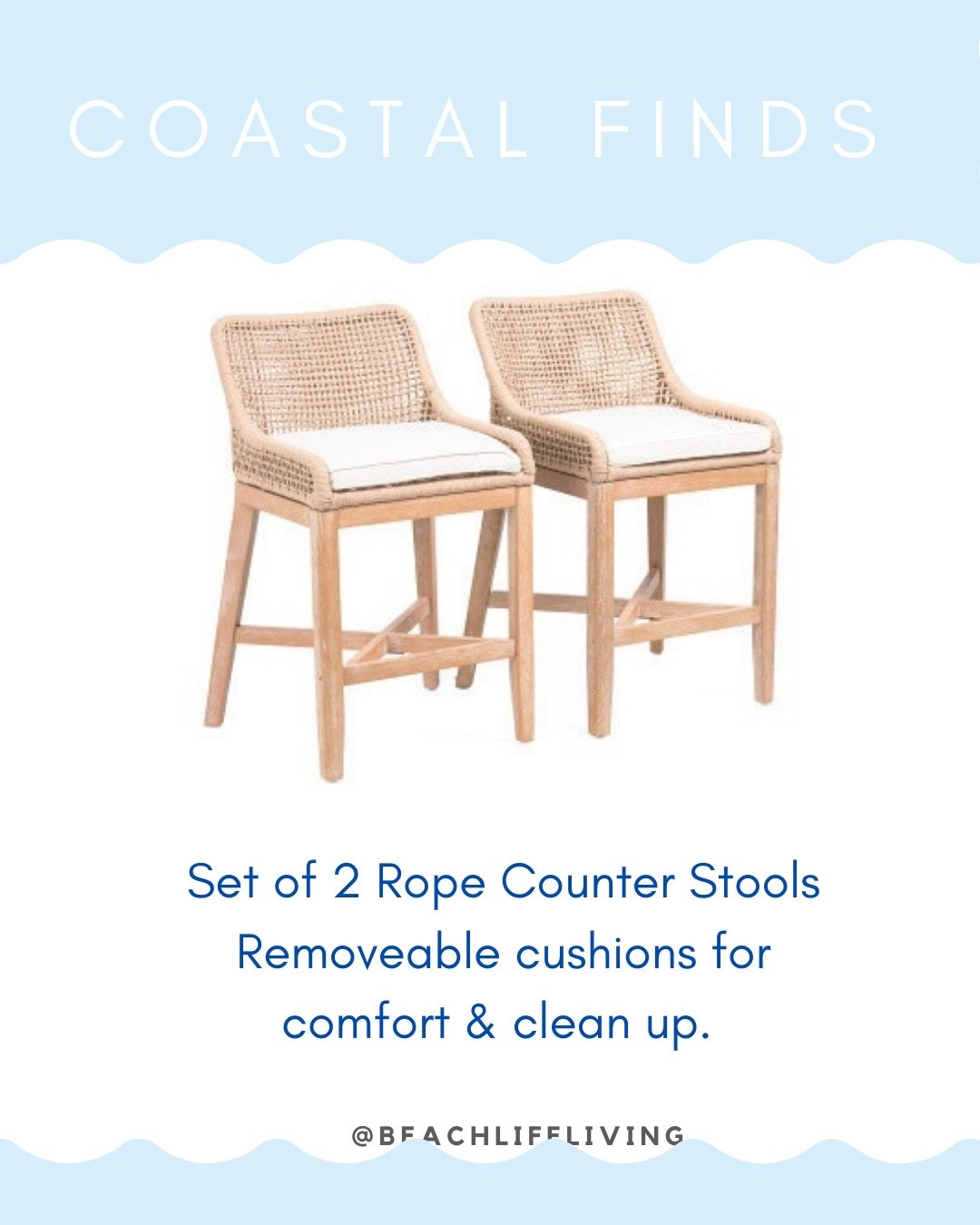 Coastal Style Rope Rattan Counter Stools 

#LTKSeasonal #LTKSaleAlert #LTKHome