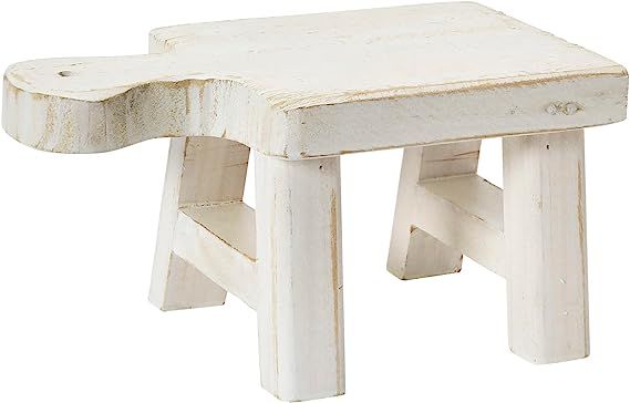 Creative Co-Op Textured Wood, White Decorative Pedestal, Square | Amazon (US)
