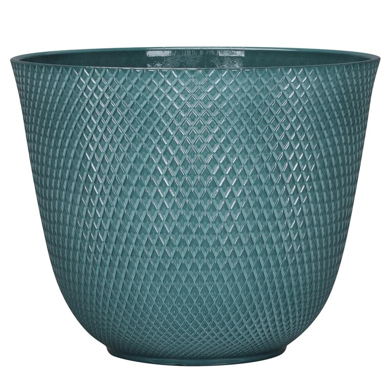 Better Homes & Gardens Lora Teal Recycled Resin Planter 12.1in x 9.8in | Walmart (US)