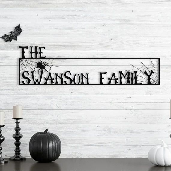 Personalized Halloween Sign  Easy Halloween Decor Family Name - Etsy | Etsy (US)