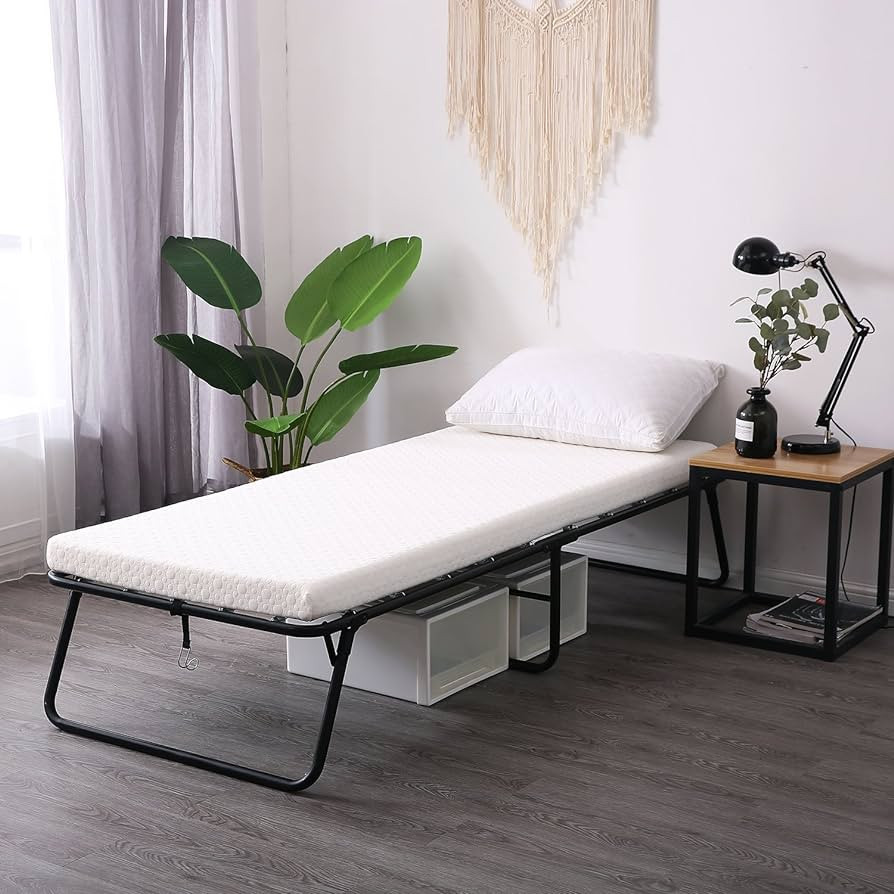 LEISUIT Foldaway Guest Bed Cot Fold Out Bed - Portable Folding Bed Frame with Thick Memory Foam M... | Amazon (US)