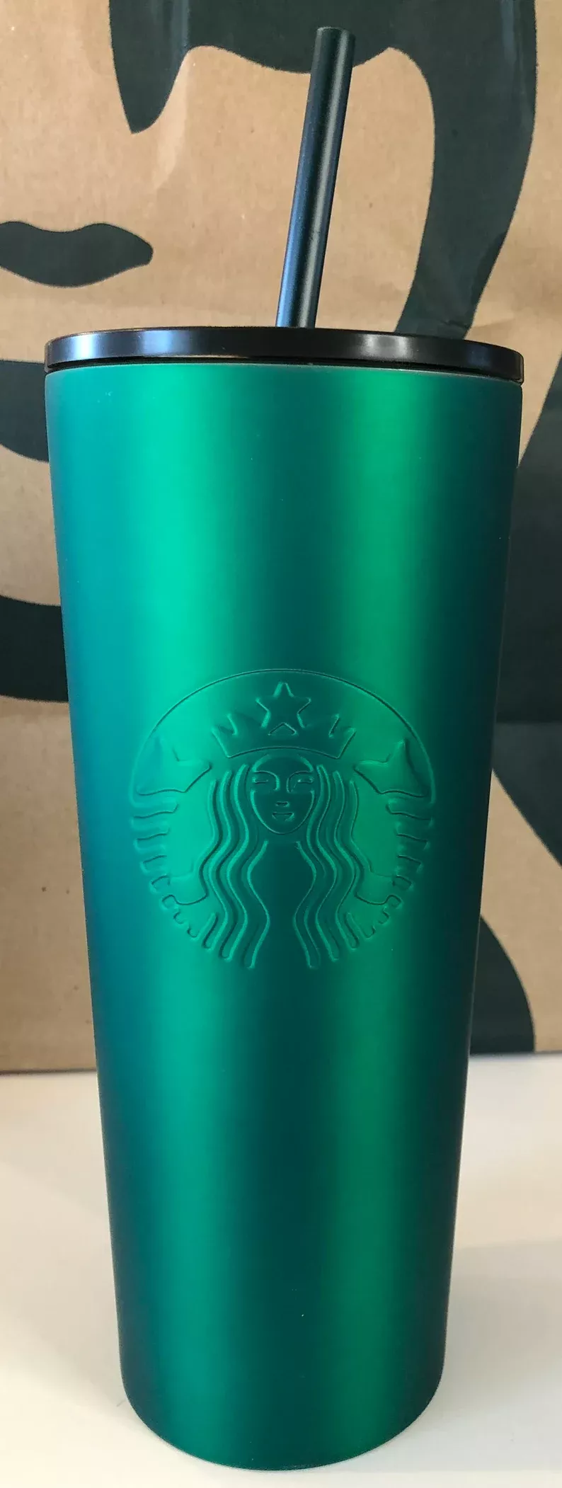 Starbucks 2023 Spring Green Stainless Steel Soft Touch 24oz  Venti Tumbler: Tumblers & Water Glasses