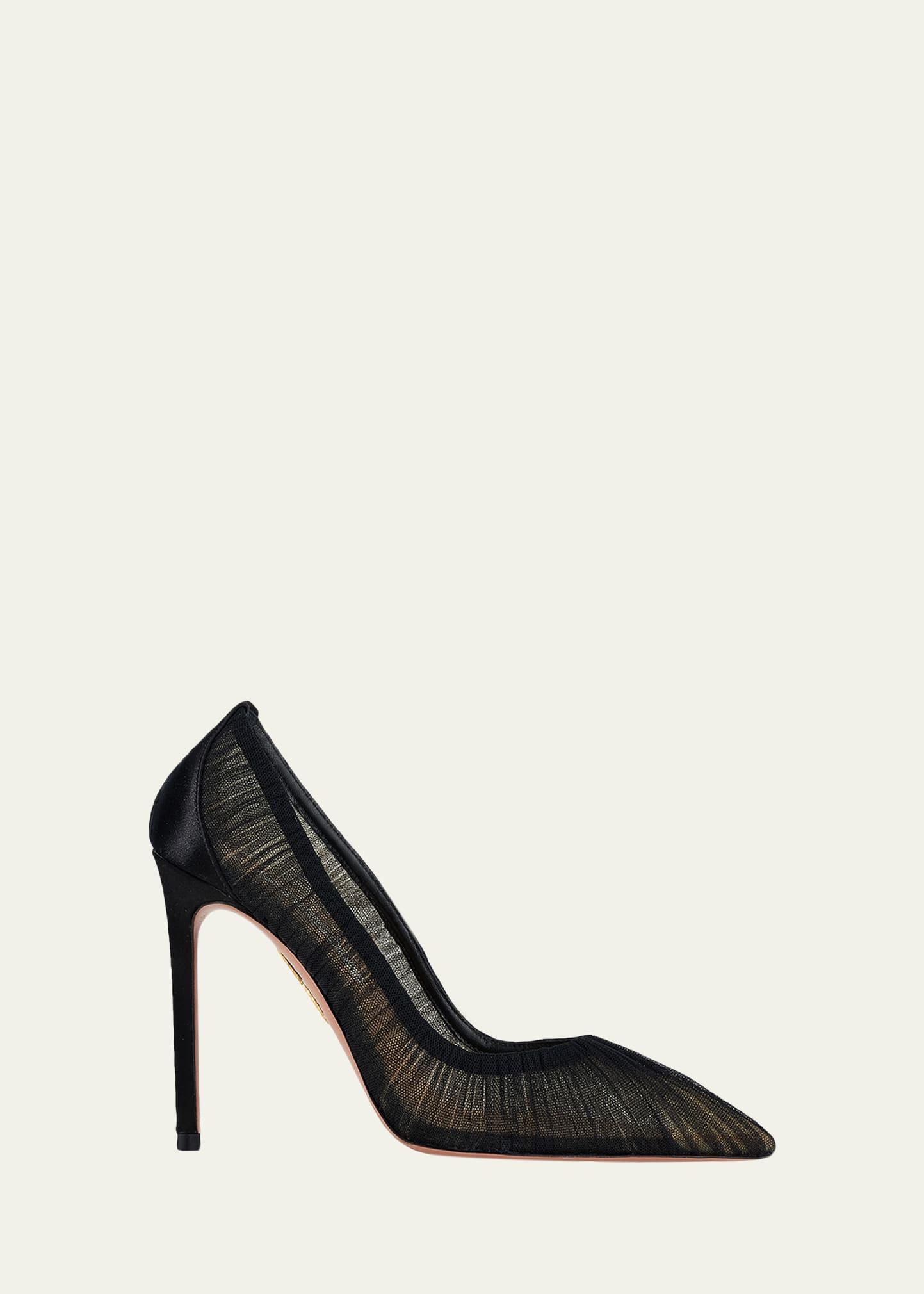 Aquazzura 105mm Voile Tulle Pointed-Toe Pumps | Bergdorf Goodman