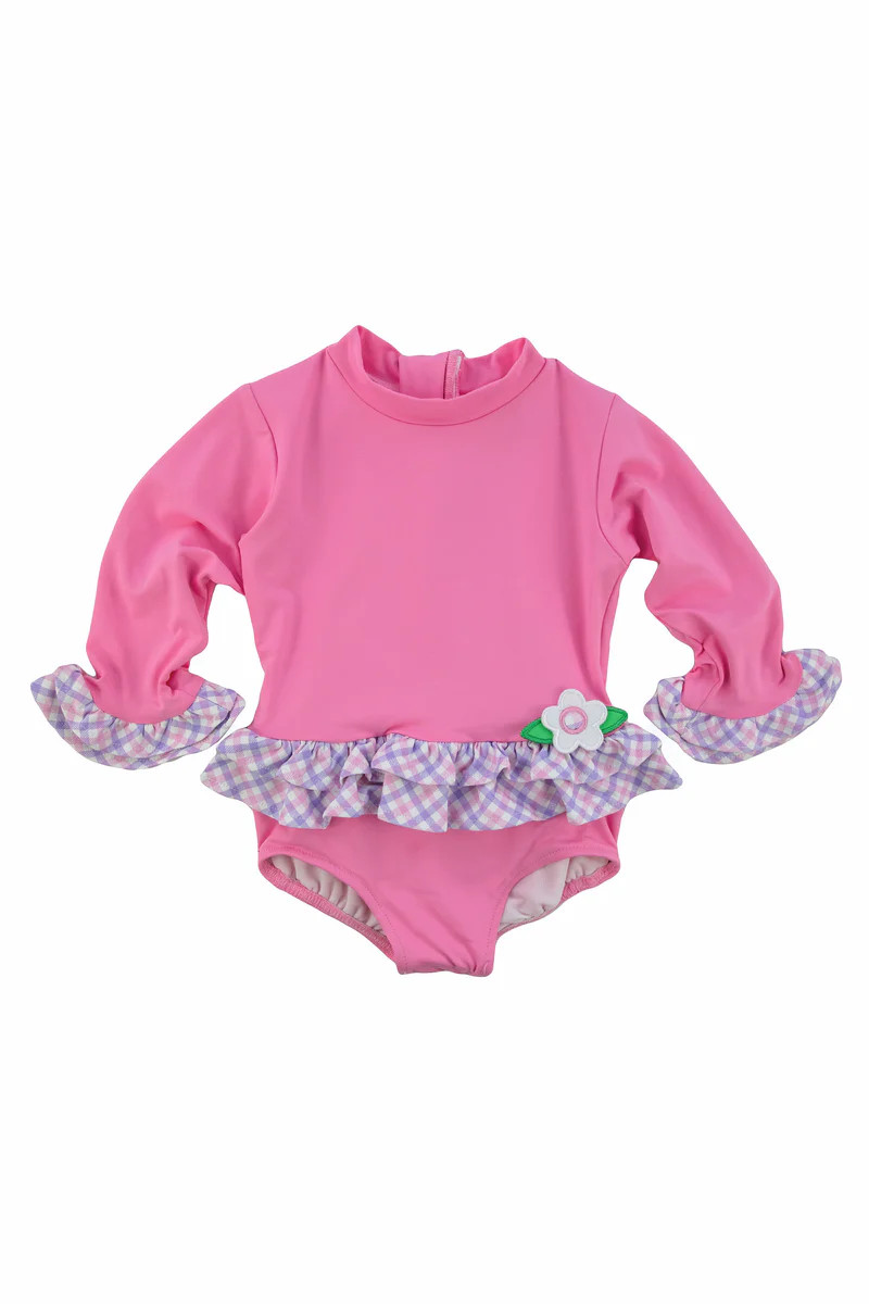 Rash Guard Onesie With Ruffles And Flower | Florence Eiseman