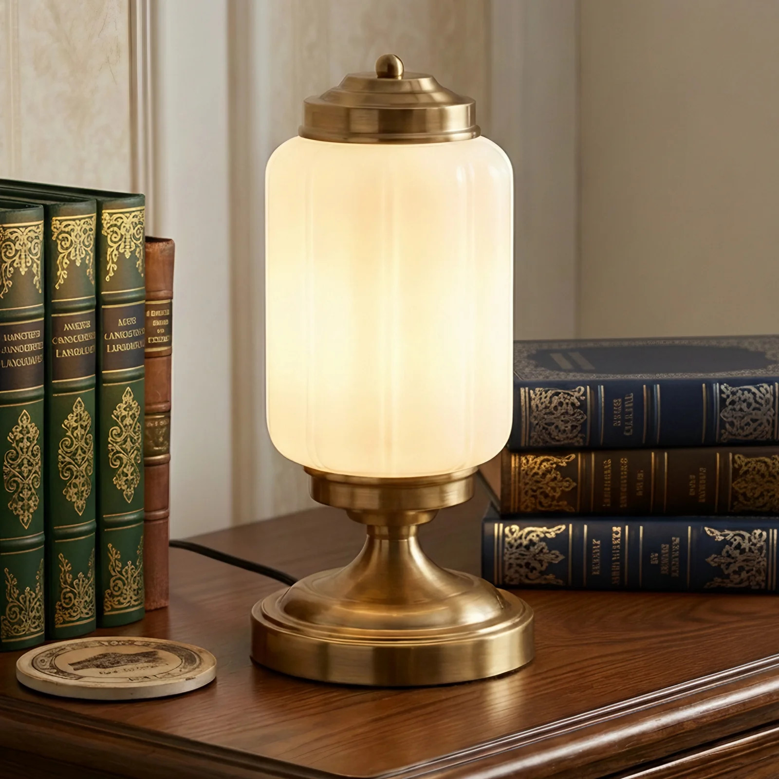 SUNMORY Gold Table Lamps with White Glass Shade, Elegant Brass Base Desk Lamp, Warm 2700K Ambient... | Walmart (US)