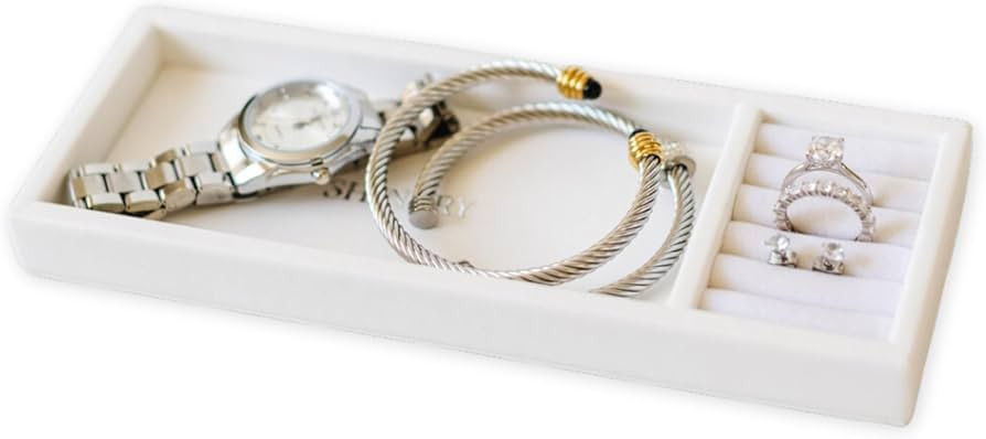 Shinery Jewelry Tray, Organizer for Dresser & Nightstand, Aesthetic Room Decor, Earring Holder, K... | Amazon (US)