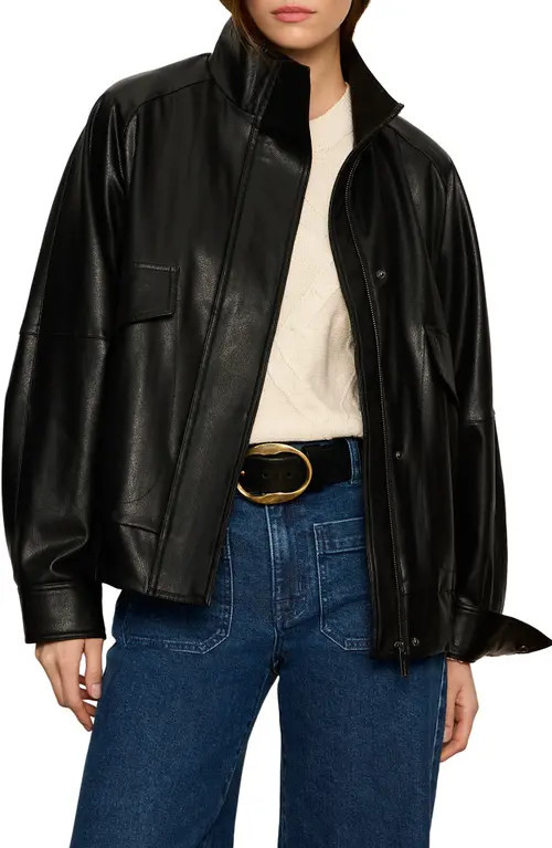 Sanctuary Alana Faux Leather Jacket in Black at Nordstrom, Size Large | Nordstrom