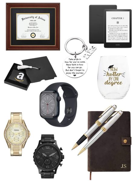 Get your college graduate the perfect gift to help them celebrate their big accomplishment! Choose from items like a diploma frame, kindle, Amazon gift cards, personalized keychain, watch, monogrammed journal and pen set, and more! 

#LTKGiftGuide #LTKfindsunder100 #LTKstyletip