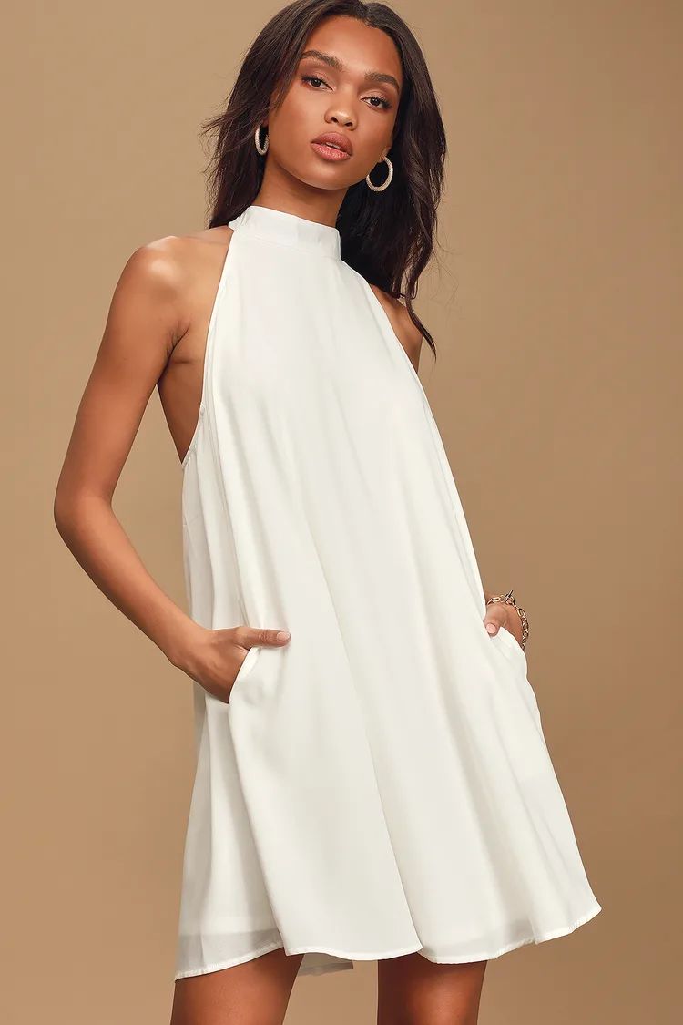 Love of Mine White Halter Swing Dress | Lulus (US)