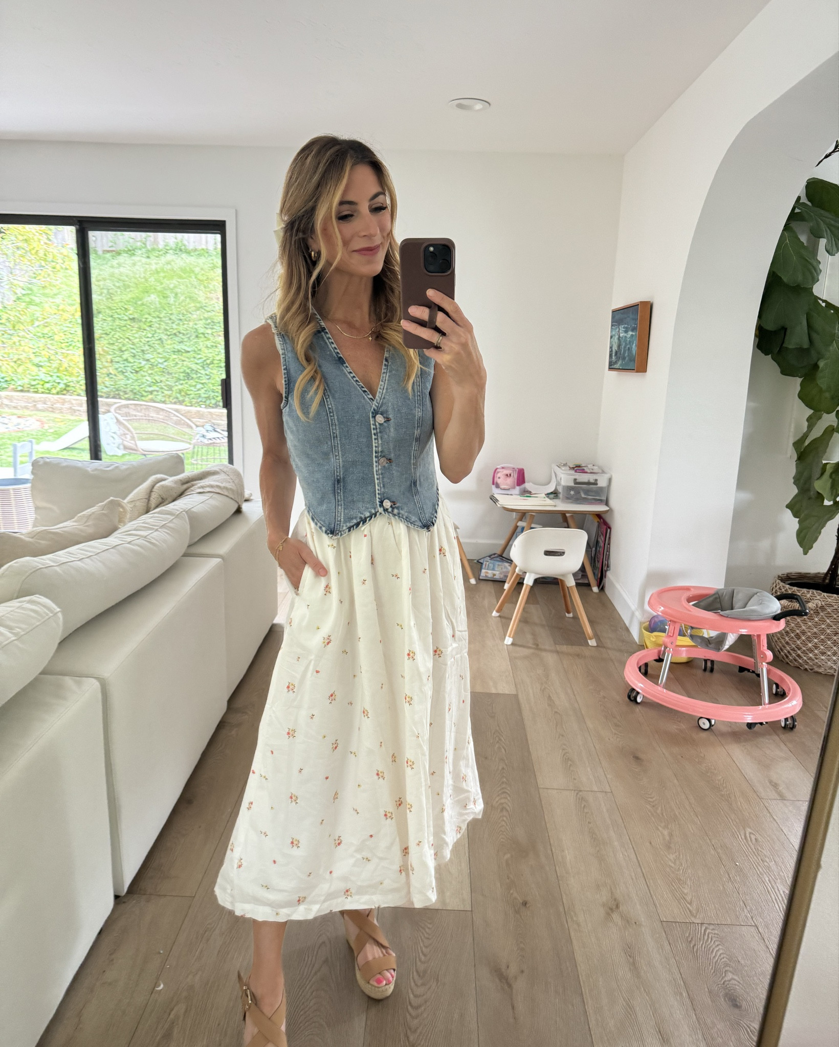 One dress, two ways! I bought this sweet spring dress from old navy and such a great price! 

I like this denim vest to give a little more structure! 

Denim vest, spring dress, country music festival, breastfeeding friendly 

#LTKSeasonal #LTKFamily #LTKStyleTip