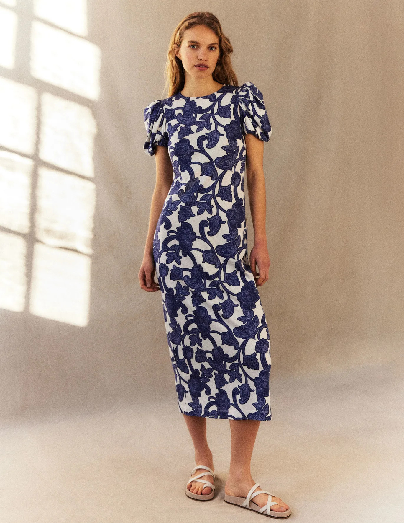 Puff Sleeve Straight Dress | Boden (US)