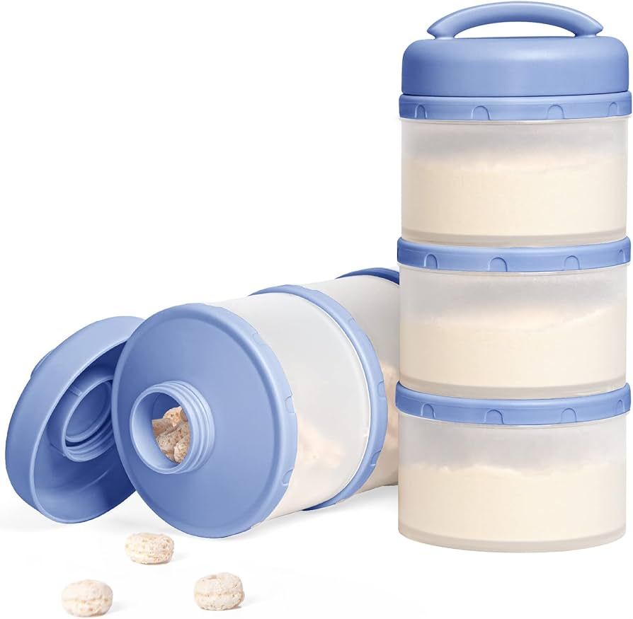 Termichy Stackable Formula Dispenser Portable Milk Powder Container, 2 Pack, Blue | Amazon (US)