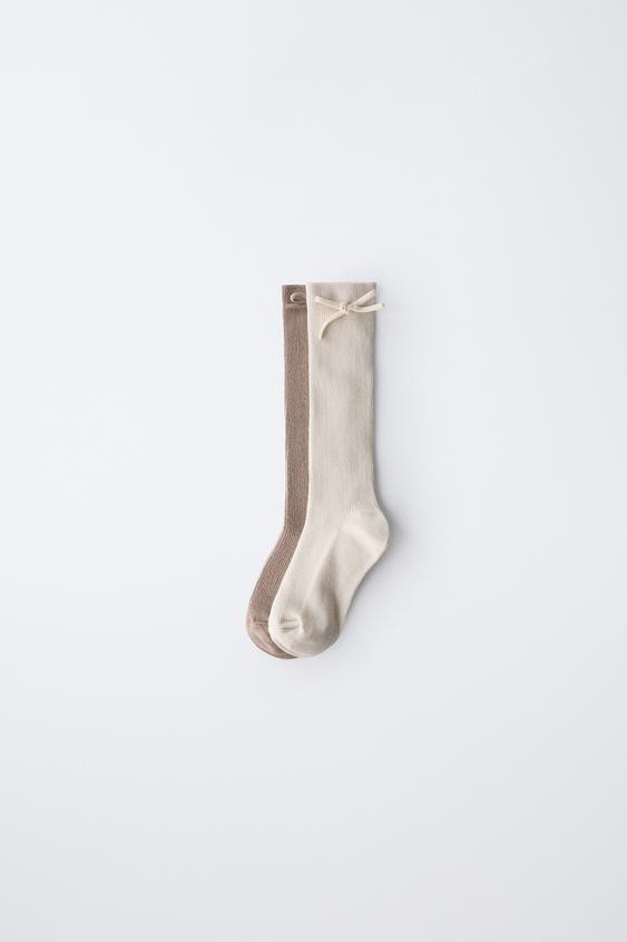 TWO-PACK OF HIGH SOCKS WITH BOW | Zara US