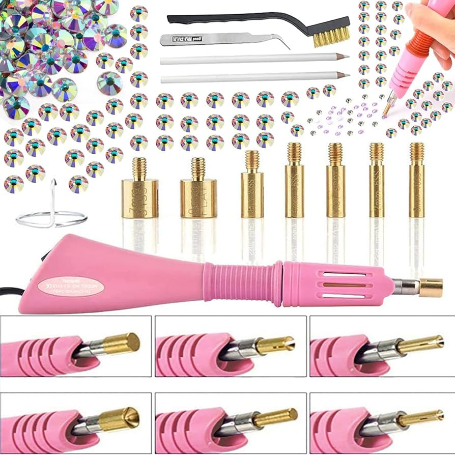 Hotfix Applicator 7-in-1 Hot Fixed Applicator Rhinestones Tool Kit with AB Crystal Rhinestones, 7... | Amazon (US)