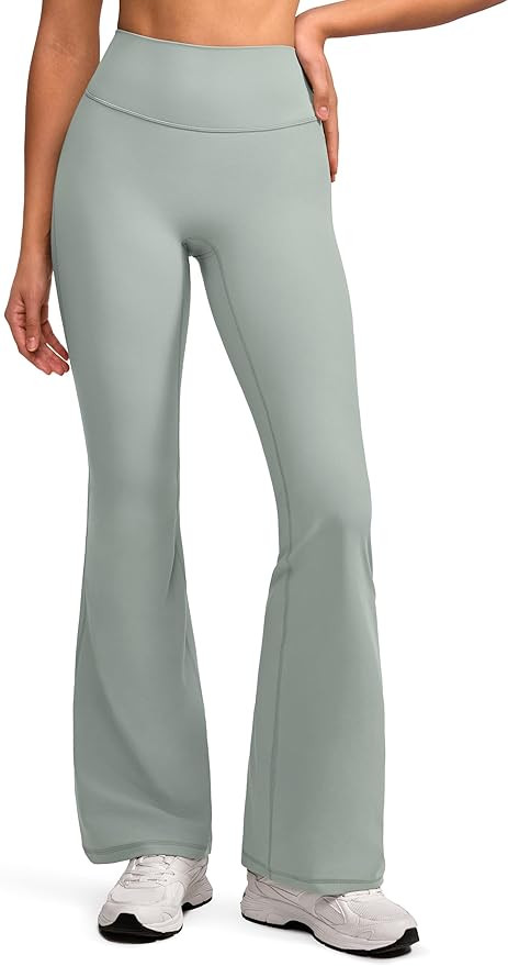 Womens High Waist No Front Seam Scrunch Butt Flare Leggings Workouts 31 Inches V-Back Bootcut Gym... | Amazon (US)