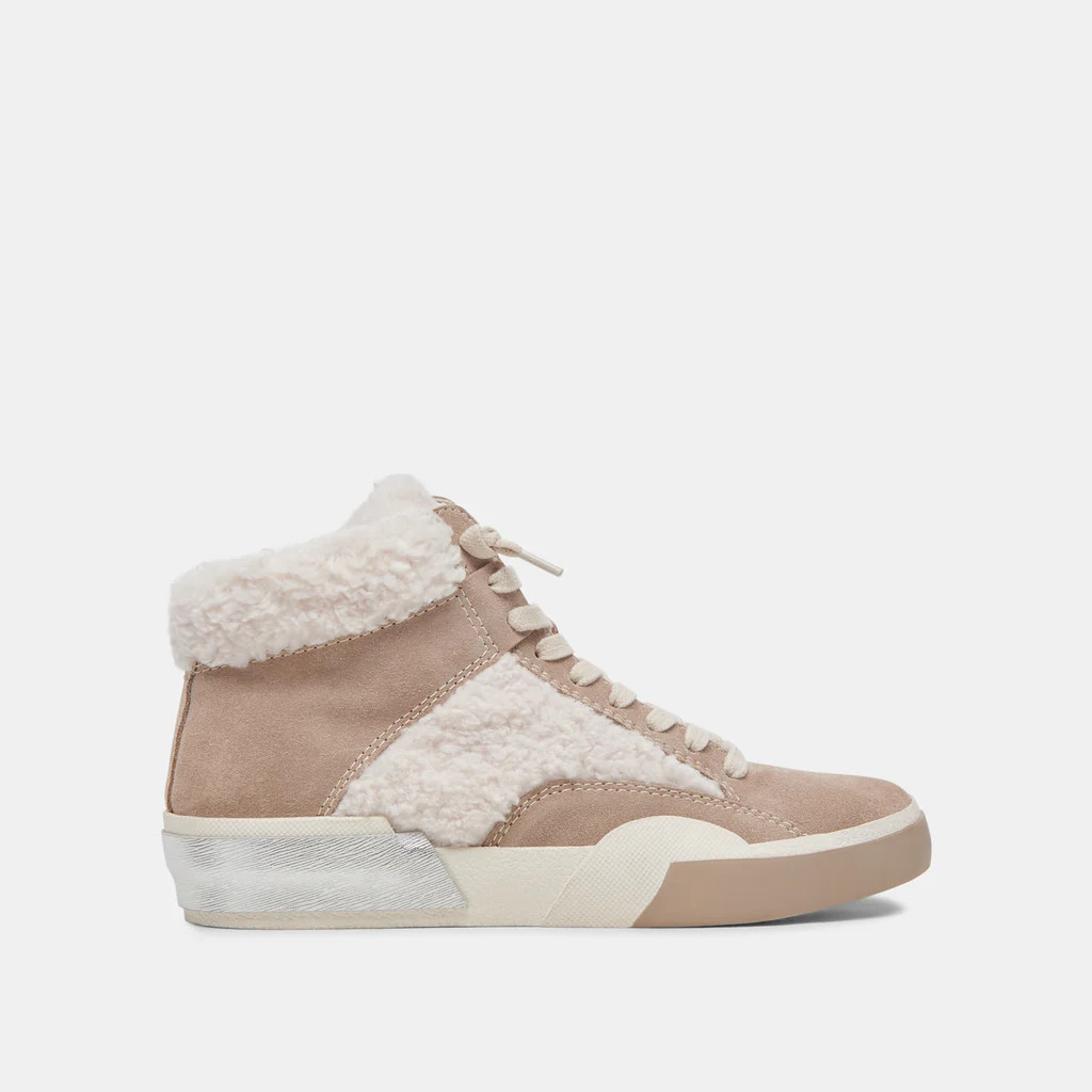 ZILVIA PLUSH SNEAKERS TAUPE MULTI SUEDE | DolceVita.com