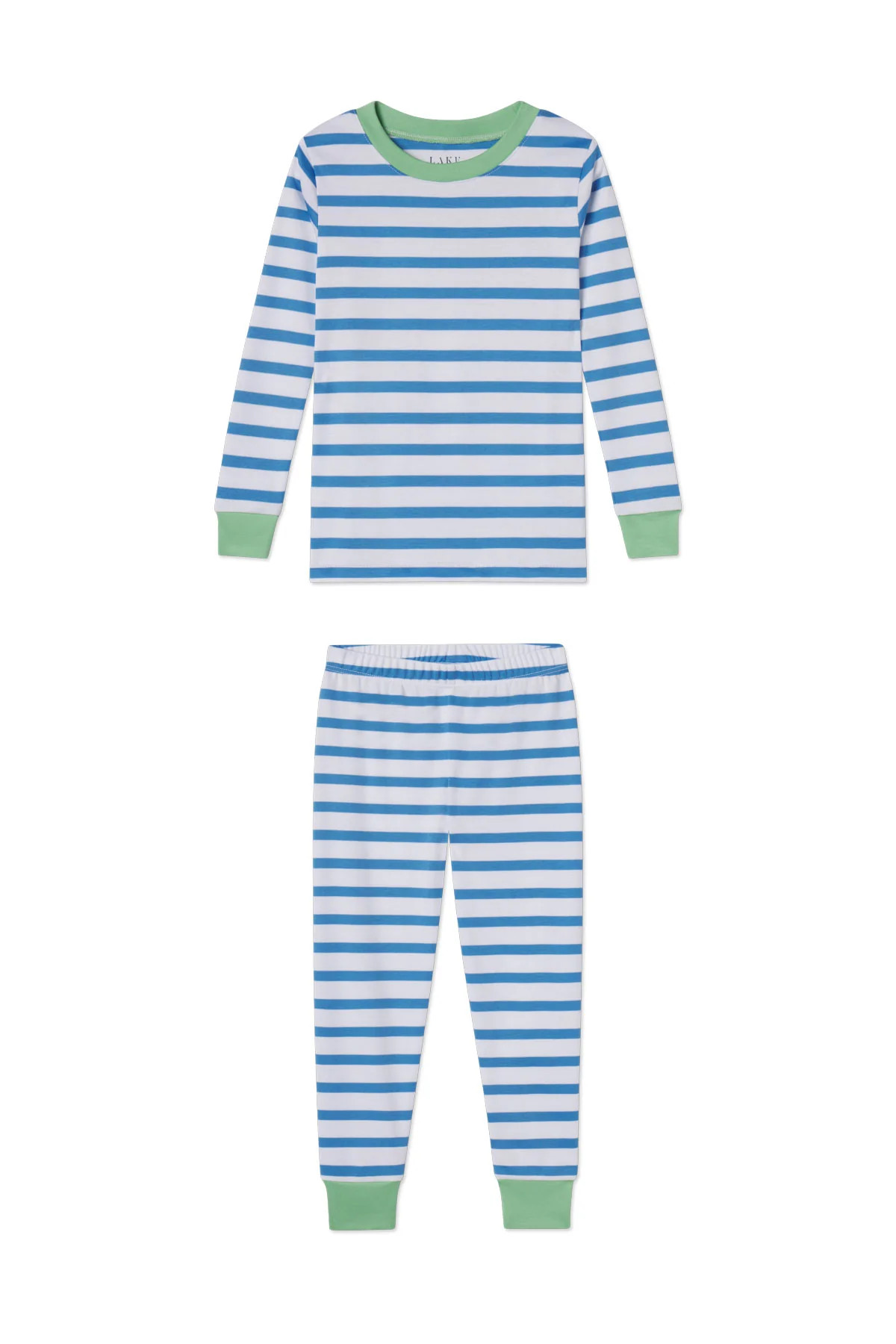 Kids Long-Long Set in Regatta Hull Stripe | Lake Pajamas