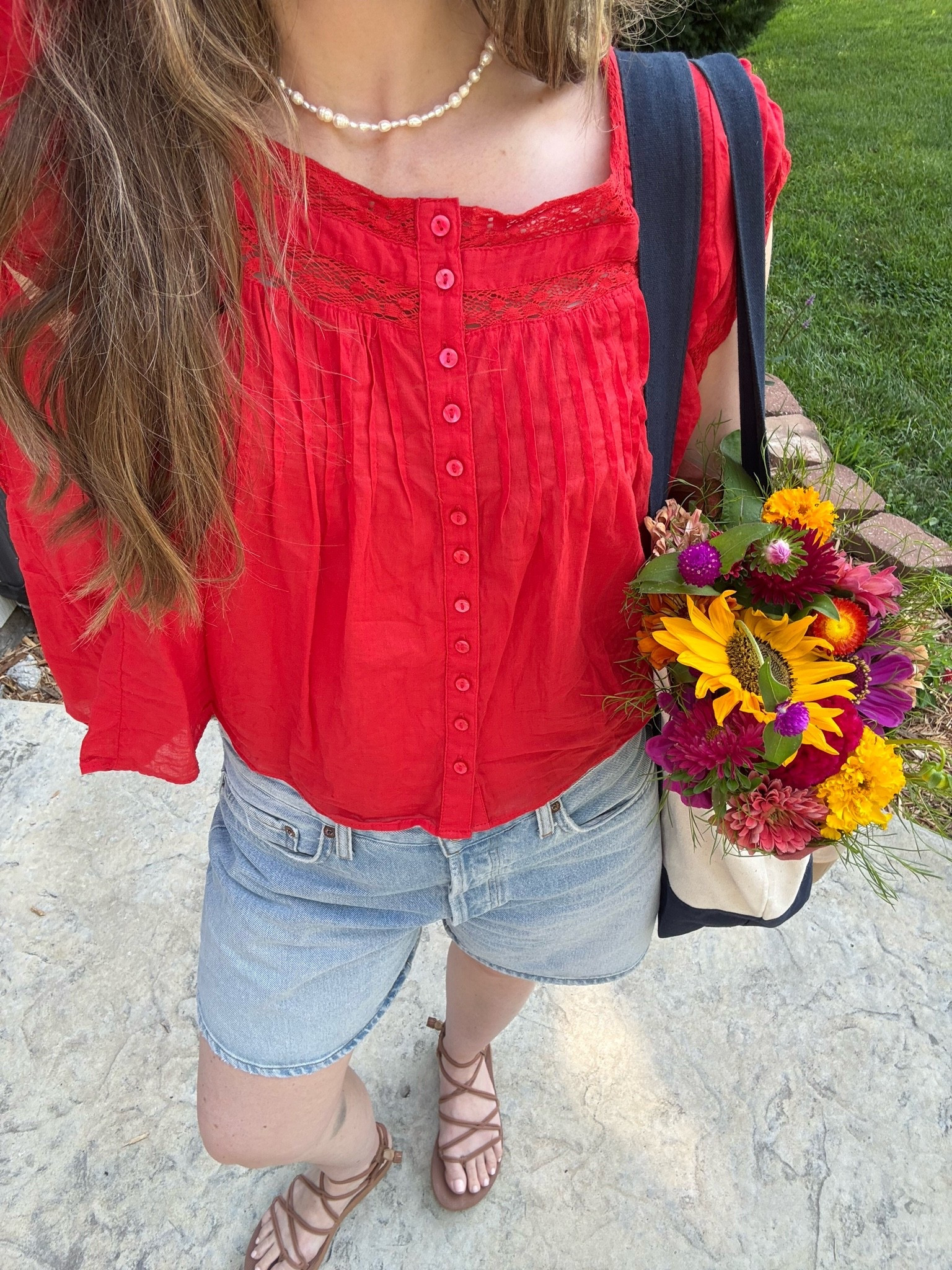 wearing small in blouse and shorts are tts! 

Summer outfit, farmers market

#LTKootd