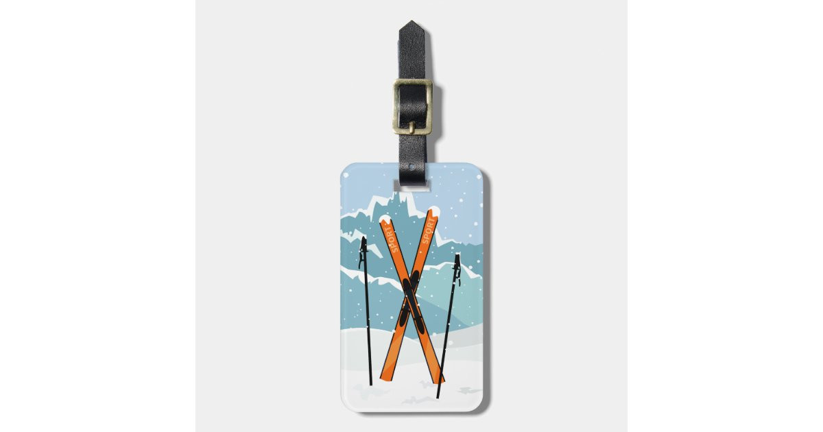 Winter Skiing custom luggage tag | Zazzle | Zazzle