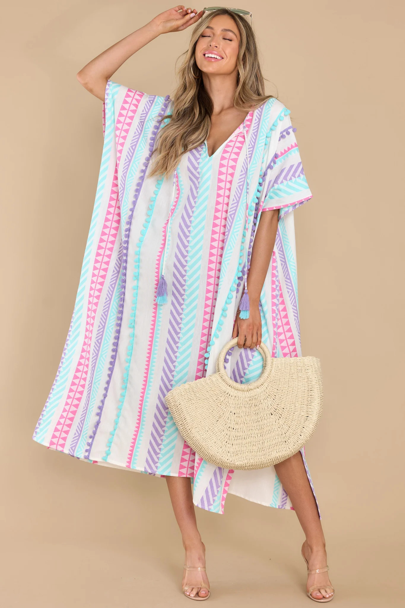Hope This Lasts Forever Ivory Multi Print Cover Up | Red Dress 