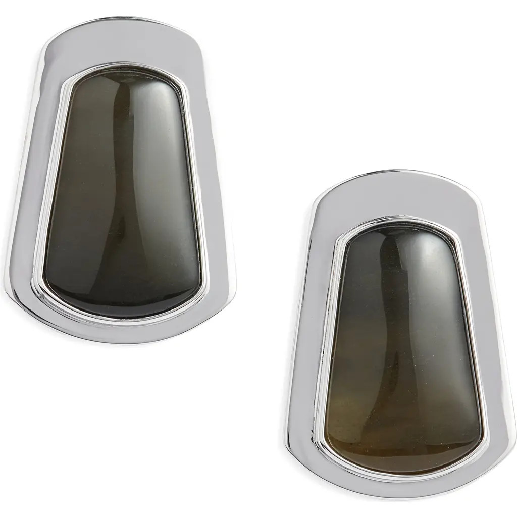 Shashi Clementia Agate Earrings in Silver/Green Agate at Nordstrom | Nordstrom