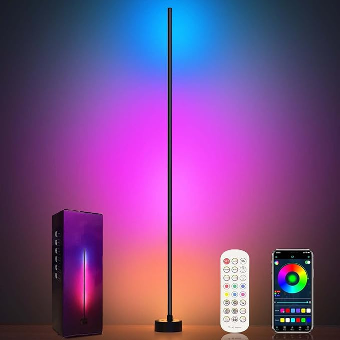 Corner Floor Lamp - Smart RGB LED Corner Lamp with App and Remote Control, 16 Million Colors & 68... | Amazon (US)