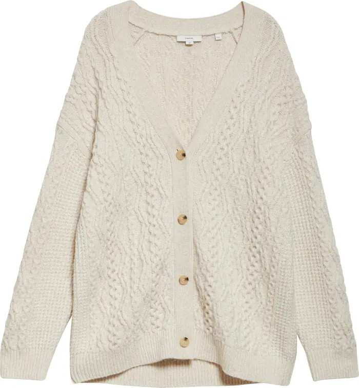 Vince Mixed Stitch Wool & Cashmere Blend Cardigan | Nordstrom | Nordstrom