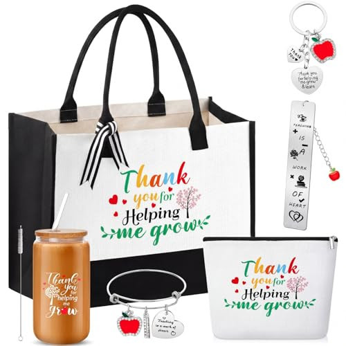 Paterr Teacher Appreciation Gifts Teacher Tote Bags Set Thank You Gifts Inspirational(Tree) | Amazon (US)