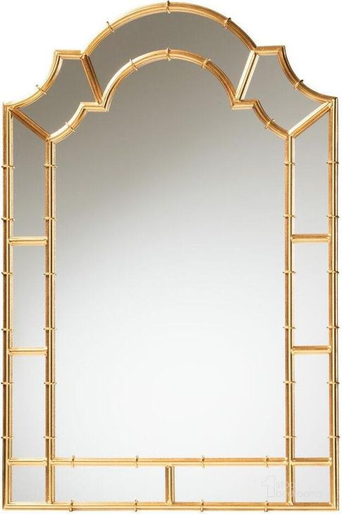 Baxton Studio Bedivere Modern Glam And Luxe Antique Goldleaf Metal Accent Wall Mirror | 1stopbedrooms
