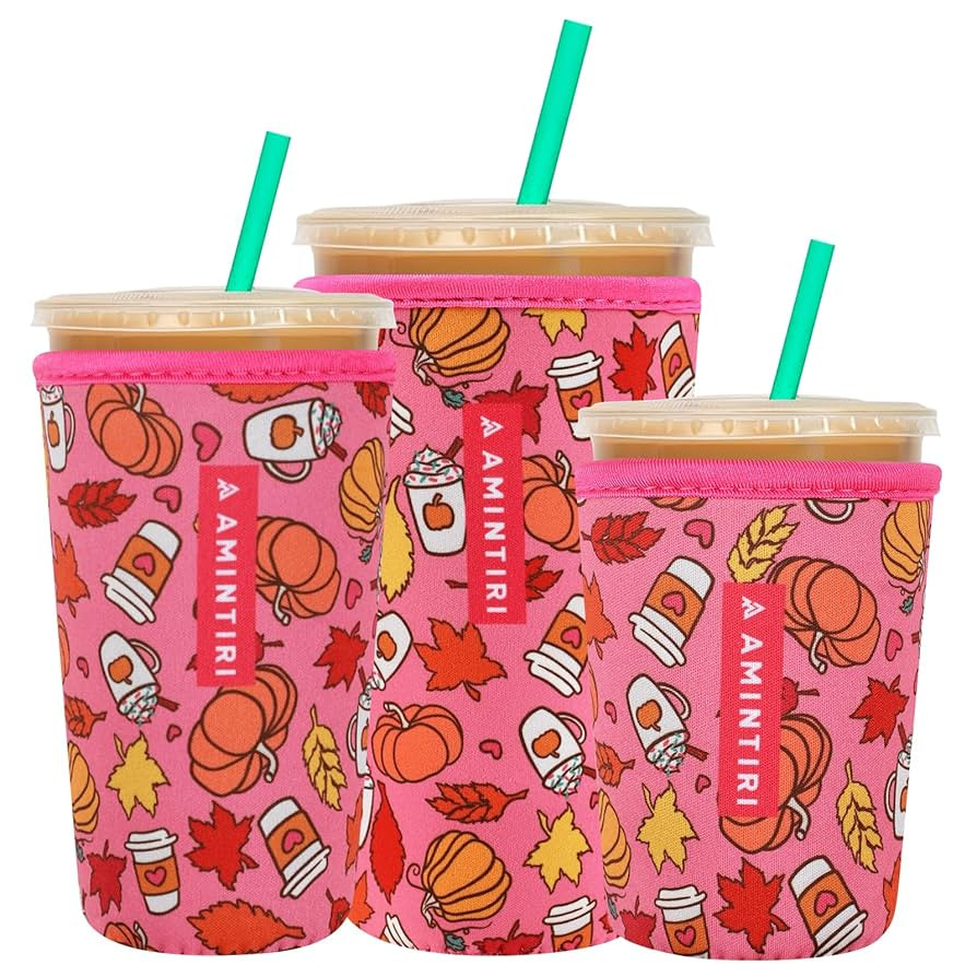 3 Pack Reusable Sleeve for Iced Coffee Cup, Coffee Neoprene Sleeve for Iced&Hot Drinks, Coffee Sl... | Amazon (US)