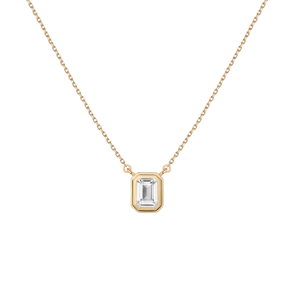 Lab Grown White Sapphire Heirloom Necklace | AUrate New York