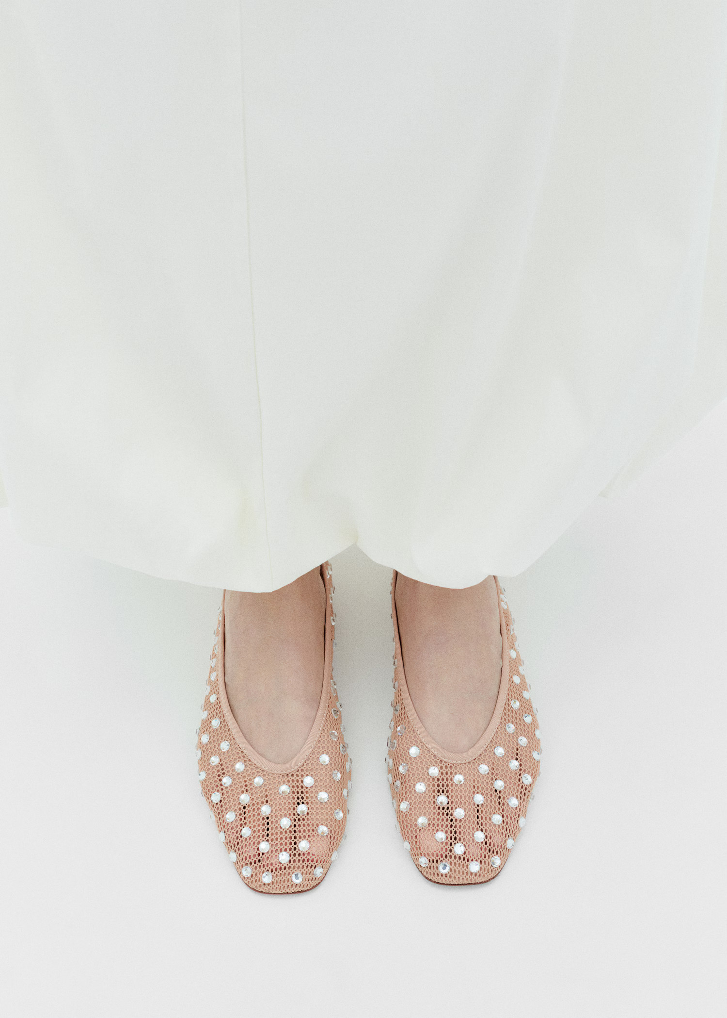 Mesh rhinestone ballet flats | Mango (US/MX/AU)