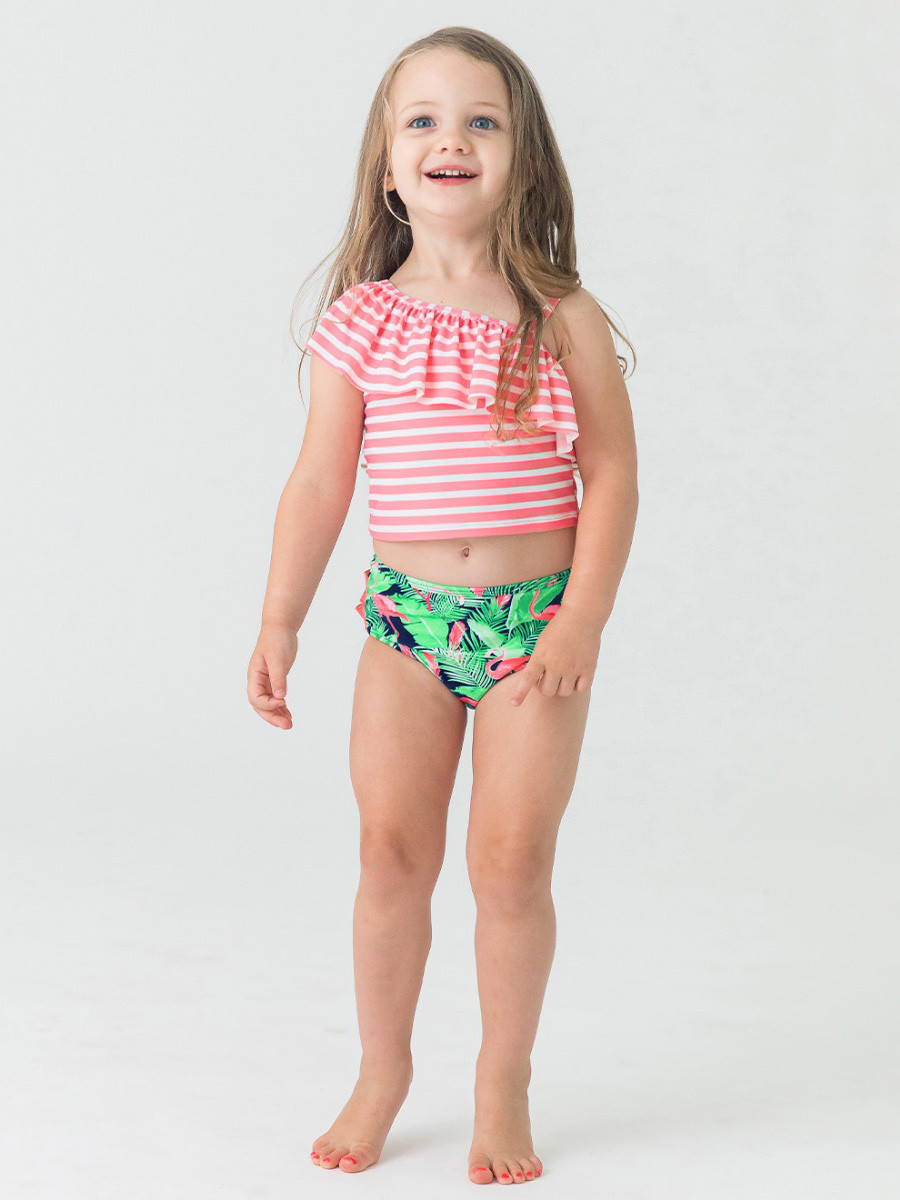 One Shoulder Ruffle Tankini | RuffleButts / RuggedButts