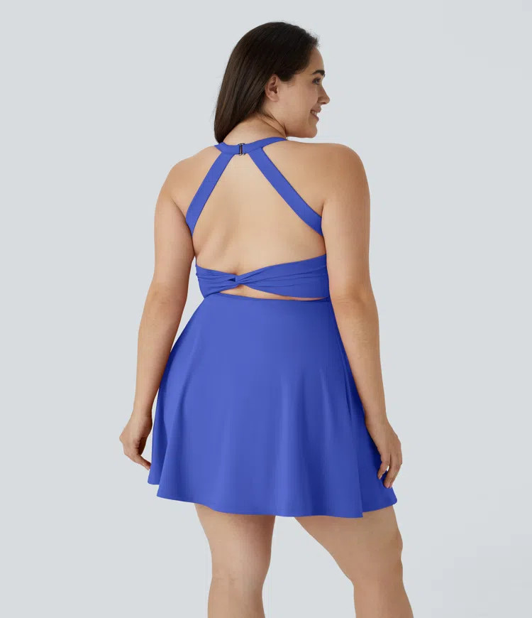 Women’s Cut Out Pocket 2-in-1 Exercise Plus Size Dress-Easy Peezy - Halara | HALARA